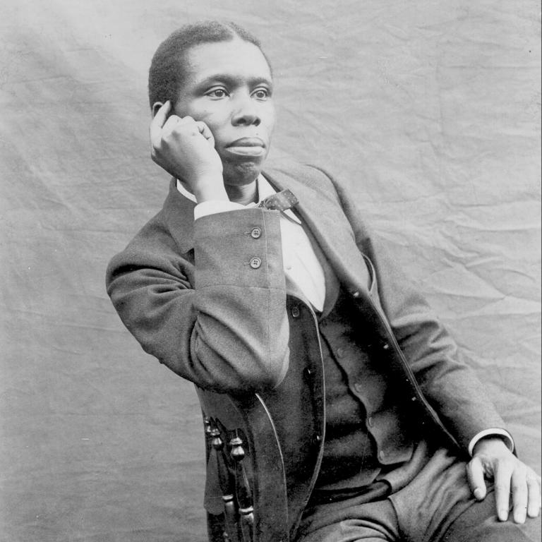 Portrait of African American writer Paul Laurence Dunbar