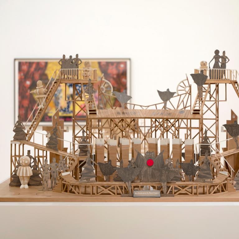 Installation view of Marcel Dzama exhibit
