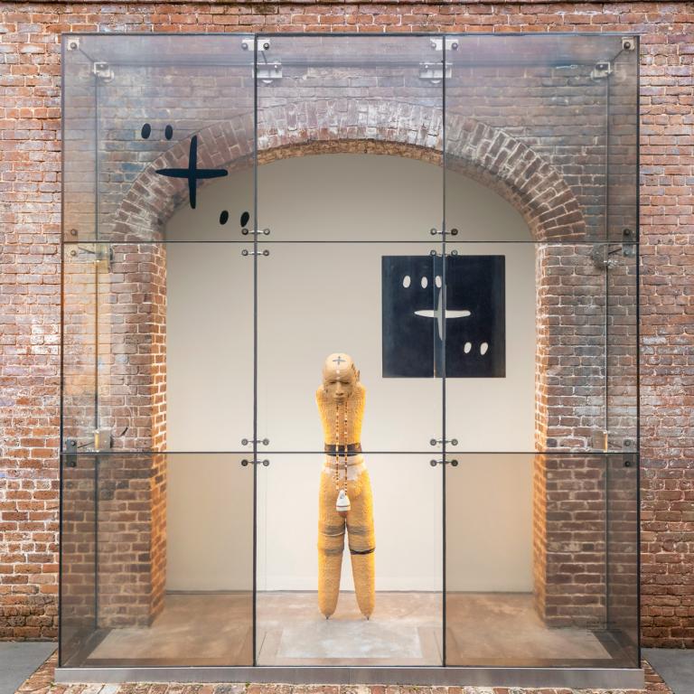 Installation view of Rose Simpson exhibit at SCAD Museum
