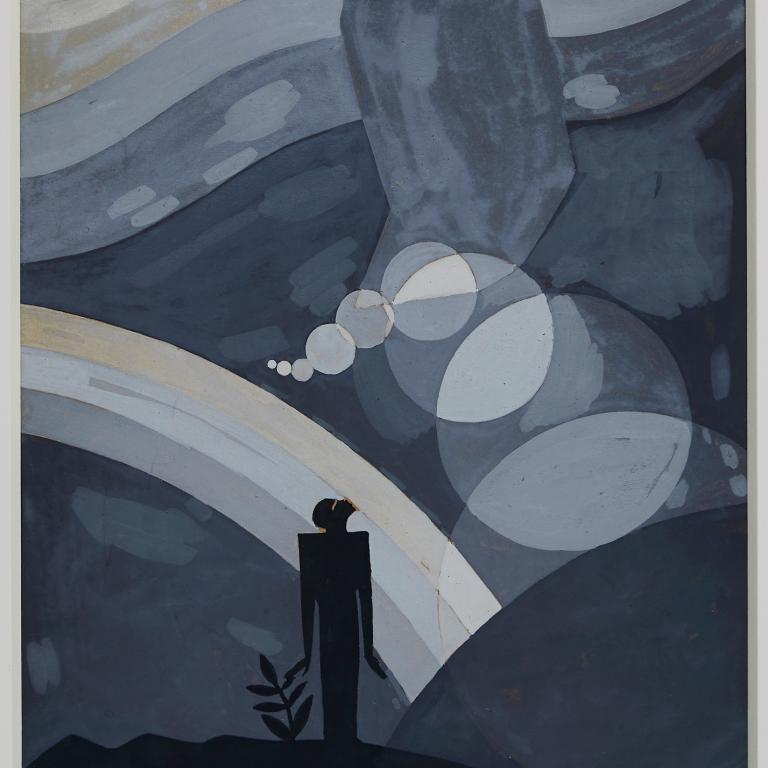 Aaron Douglas, "The Creation," 1927, gouache with graphite underdrawing on paper, 11 3/4 x 9 in. Courtesy of the SCAD Museum of Art, gift of Dr. Walter O. Evans and Mrs. Linda J. Evans.