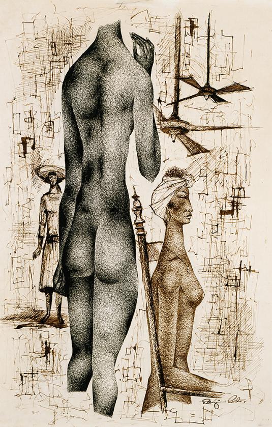 22.5'' x 15'' Pen and ink on paper 1950