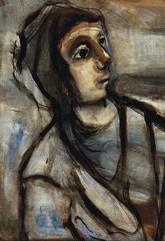 11.5" x 8.5" Tempera on board 1938