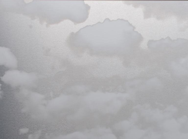 Miya Ando, "Kumo (Cloud) 49.4," detail, ink and oil paint on stainless composite, 2016. Courtesy of the artist and Sundaram Tagore Gallery, New York, Hong Kong, Singapore.