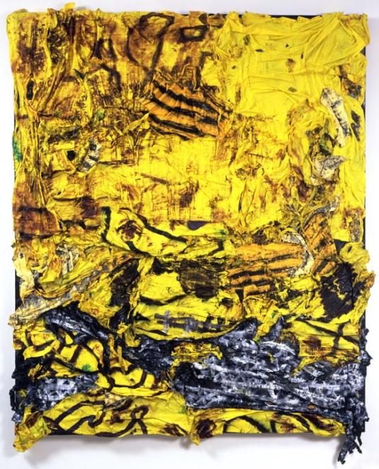 Angel Otero, "Untitled," oil skins on canvas, 2010. Collection of Ninah and Michael Lynne. Courtesy of the artist and Lehmann Maupin Gallery, New York.