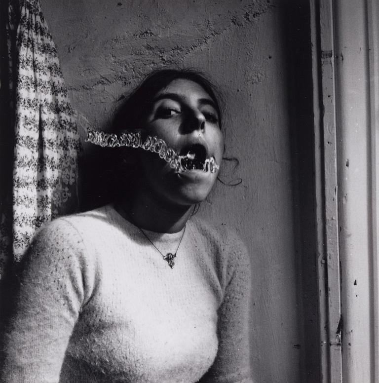 Francesca Woodman, "Self-portrait Talking To Vince," gelatin silver print, c.1980. SCAD Permanent Collection.