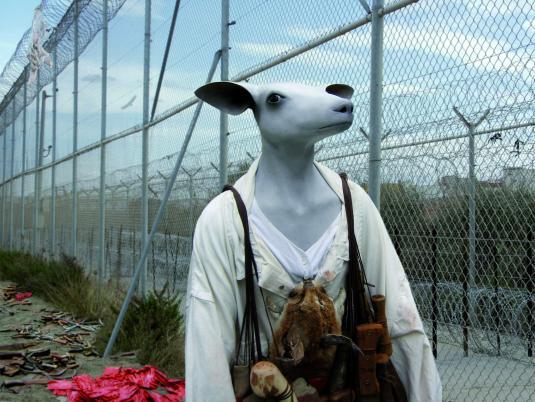 Jane Alexander, "Frontier with Ghost," pigment on cotton paper, 27" x 37.5", 2007. Courtesy of the artist.