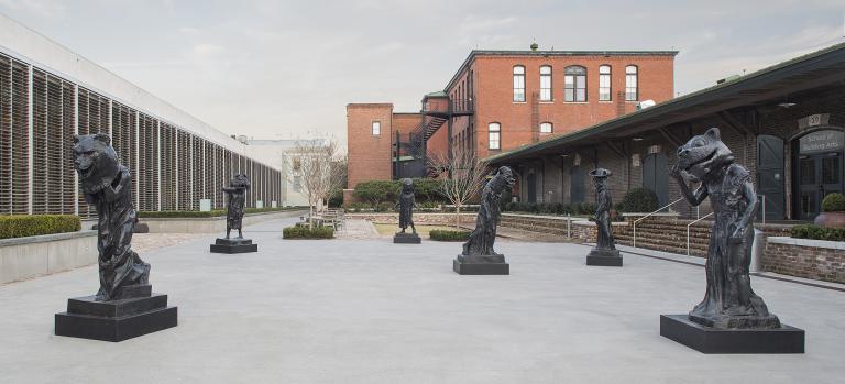 Nathan Mabry, "Process Art (B-E-A-G-G-R-E-S-S-I-V-E)," Feb. 18-June 22, SCAD Museum of Art, Alex Townsend Grand Courtyard. Presented as part of deFINE ART 2014. Photograph by John McKinnon. Courtesy of SCAD.