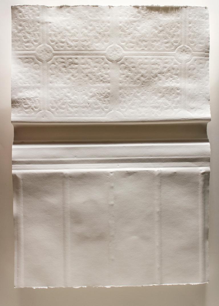 Naimar Ramírez, "Bathroom," pressed paper, 15" x 21" x 1.5", 2013. Courtesy of the artist.