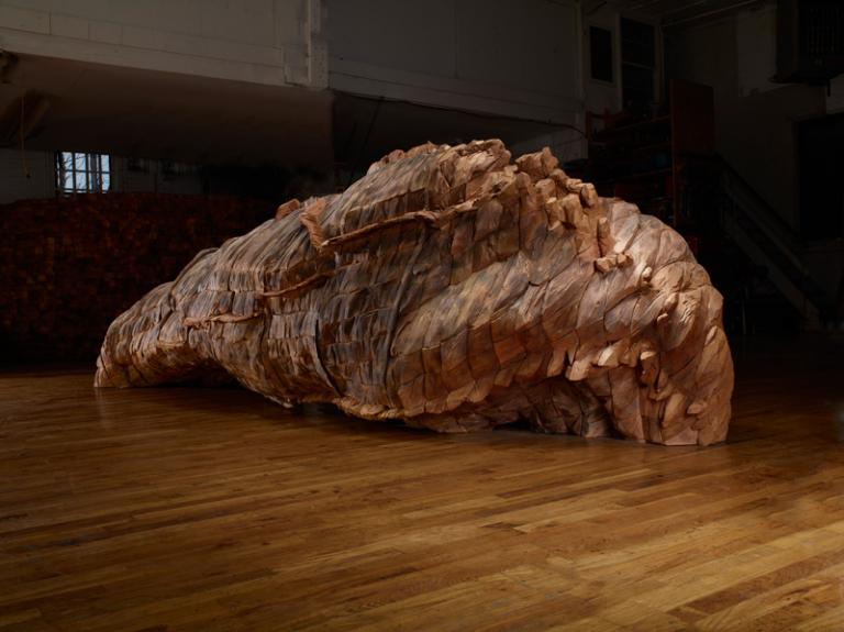 Ursula von Rydingsvard, "Ocean Voices," cedar, graphite, 53" x 185" x 67”, 2011-12. © Ursula von Rydingsvard. Courtesy of the artist and Galerie Lelong, New York.