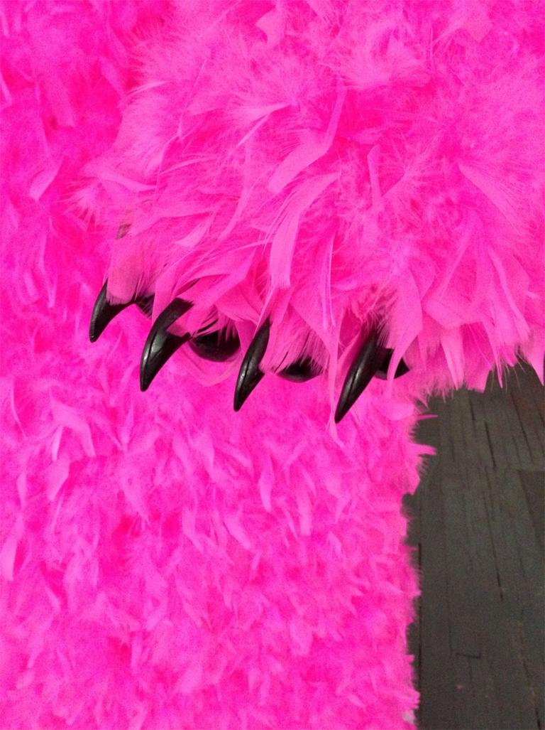 Paola Pivi, "Freaking yoga," urethane foam, metal, plastic and feathers, 2016. Courtesy of the artist and Galerie Perrotin New York, Paris, Hong Kong, Seoul, Tokyo.