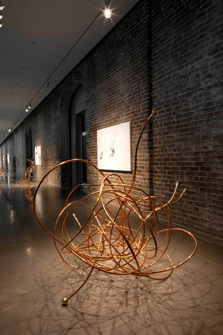 Nicholas Hlobo “Unyukelo” exhibition installation at SCAD Museum of Art