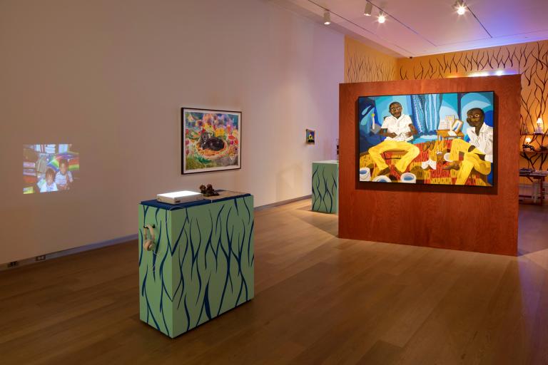 Installation view of Azikiwe Mohammed exhibit at SCAD Museum of Art