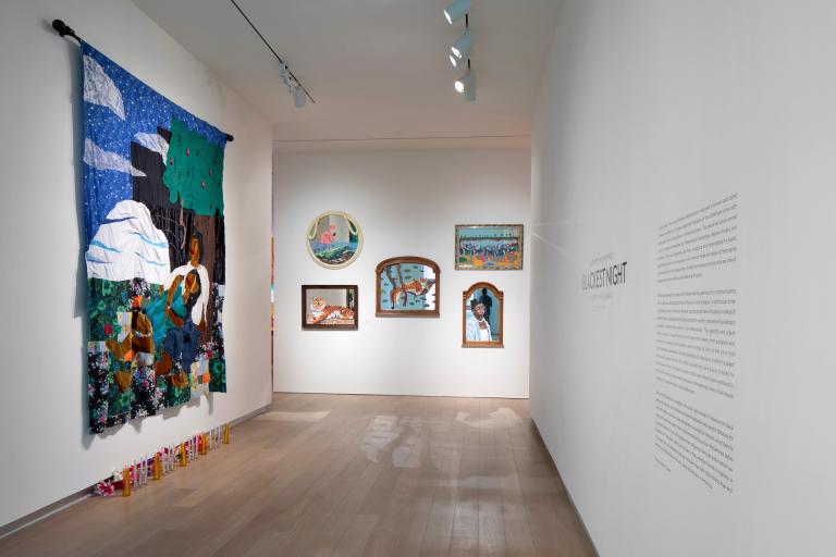 Installation view of Azikiwe Mohammed exhibit at SCAD Museum of Art