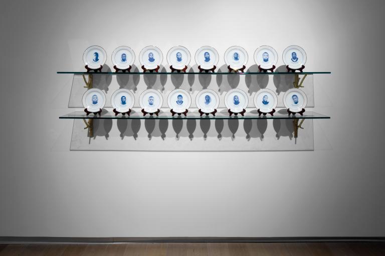Installation view of Azikiwe Mohammed exhibit at SCAD Museum of Art