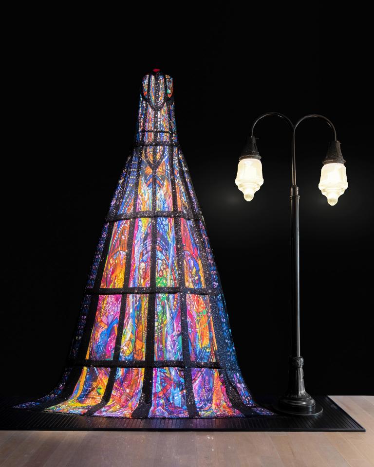 Installation view of Michael Cinco exhibition at SCAD Museum of Art
