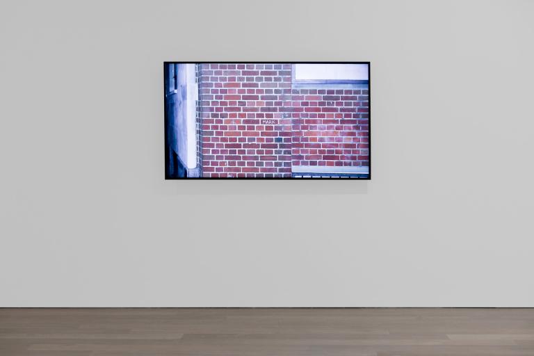 Installation view of Mark Wallinger exhibition at SCAD Museum of Art
