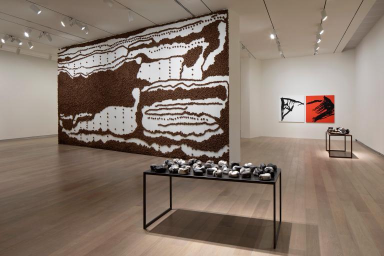 Installation views of Anna Maria Maiolino exhibition at SCAD Museum of Art