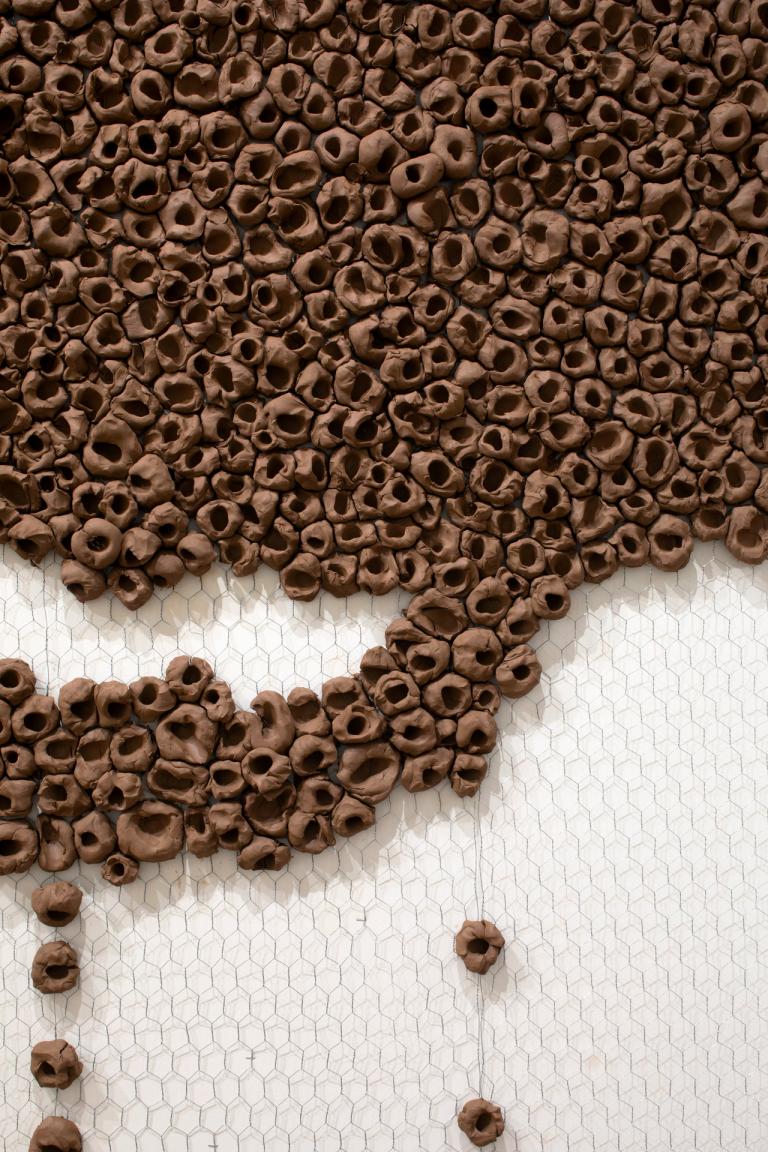 Installation views of Anna Maria Maiolino exhibition at SCAD Museum of Art