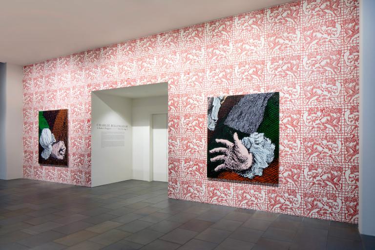 Installation view of Charlie Billingham exhibition at SCAD Museum of Art