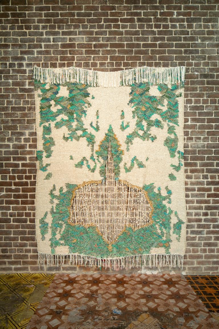 Installation views of Igshaan Adams exhibition at SCAD Museum of Art