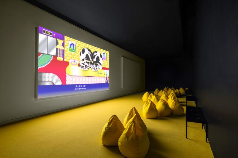 Installation views of Rodrigo Wong Ping exhibition at SCAD Museum of Art