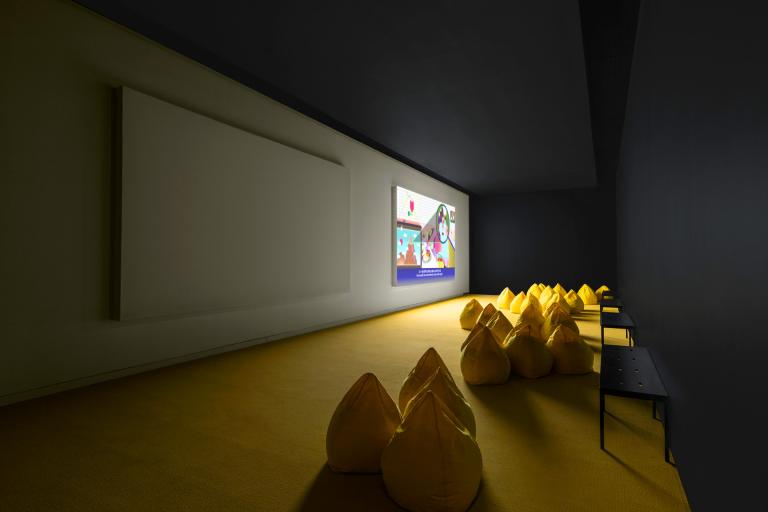 Installation views of Rodrigo Wong Ping exhibition at SCAD Museum of Art