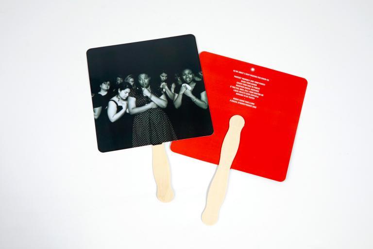 Carrie Mae Weems exhibition printed fans