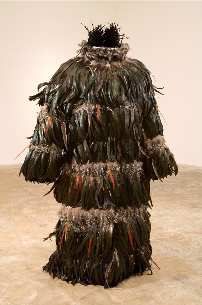 Sanford Biggers, "Ghettobird Tunic," 2006, bubble jacket and various bird feathers, 32 1/2 x 36 x 17 in. Courtesy of the artist and David Castillo Gallery, Miami. Signature image for Sanford Biggers exhibition