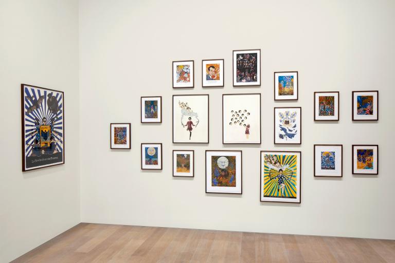 Installation views of Marcel Dzama exhibit at SCAD Museum