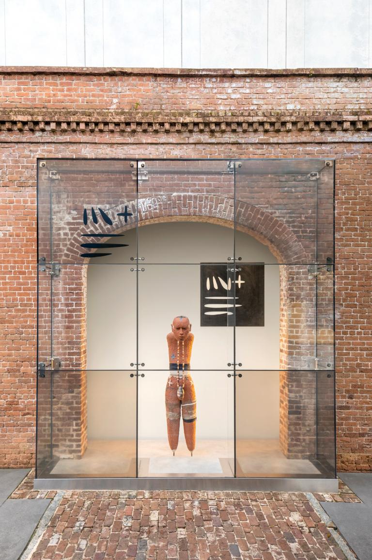 Installation views of Rose Simpson exhibit at SCAD Museum