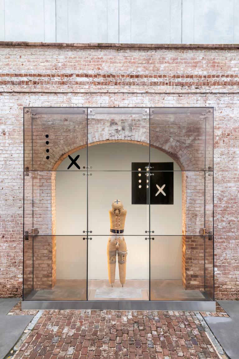 Installation views of Rose Simpson exhibit at SCAD Museum