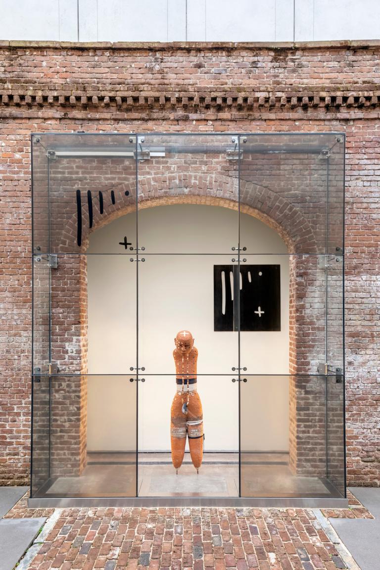 Installation views of Rose Simpson exhibit at SCAD Museum