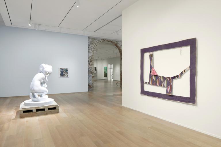 Installation views of Sanford Biggers exhibit at SCAD Museum