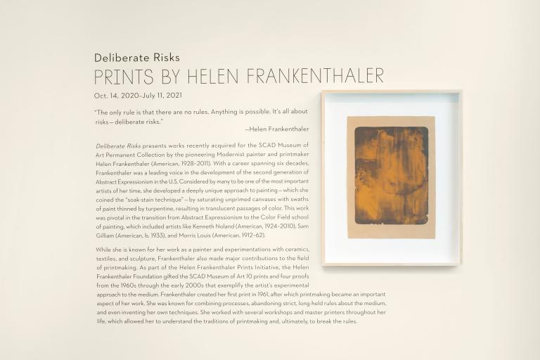 Installation view of Helen Frankenthaler exhibit