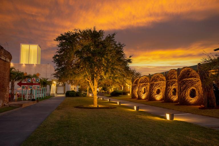 Installation views of Patrick Dougherty exhibition