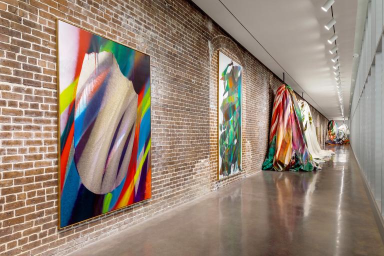 Installation view of Katharina Grosse exhibit
