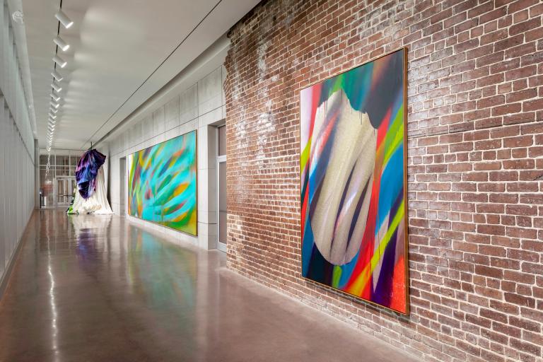 Installation view of Katharina Grosse exhibit