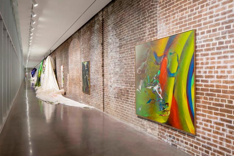 Installation view of Katharina Grosse exhibit
