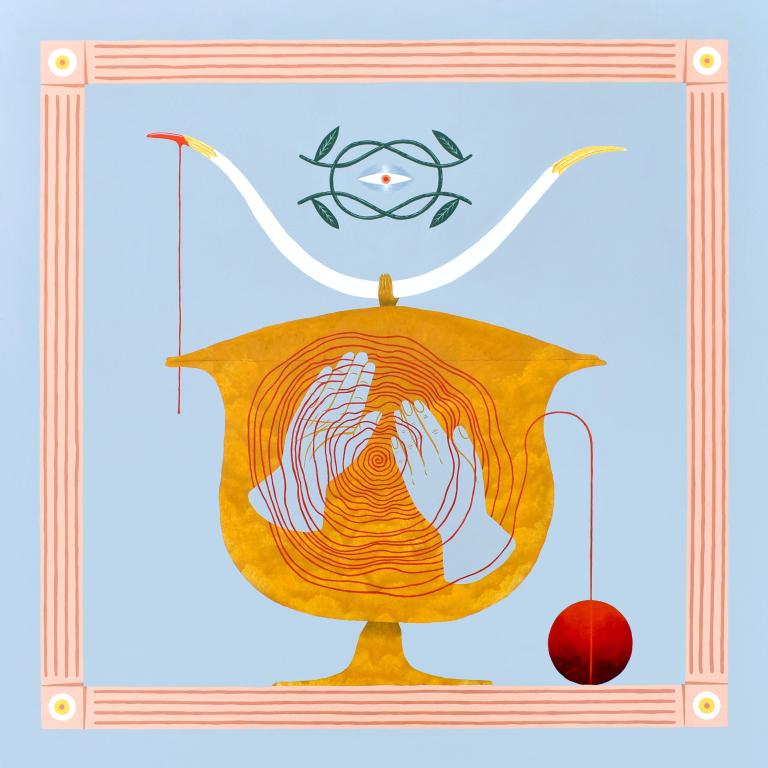 Michael Ezzell, "Labyrinth," 2022, acrylic on panel, 36 x 36 in. Courtesy of the artist. signature image for Michael Ezzel exhibition