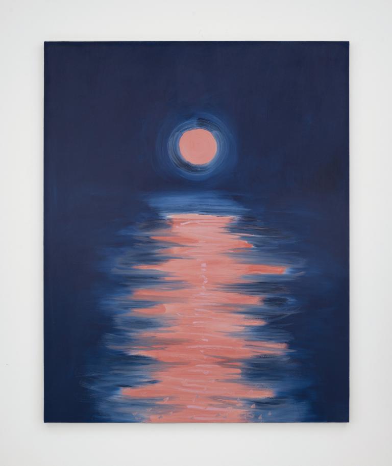 Ann Craven, "Harvest Moon (Quiet, Cushing), 2022," 2022, oil on canvas, 60 x 48 in. Courtesy of Lois Plehn, New York. Signature image for Ann Craven exhibition