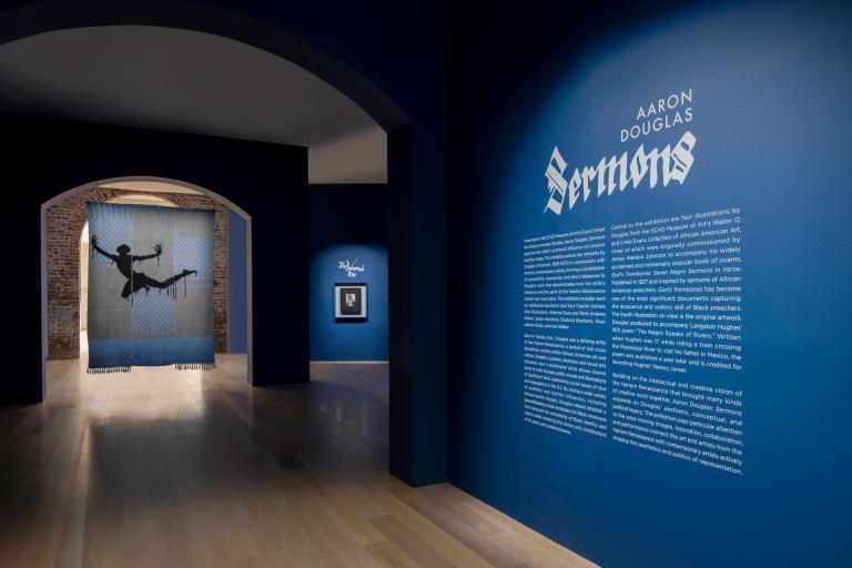 Installation photo of Aaron Douglas exhibition