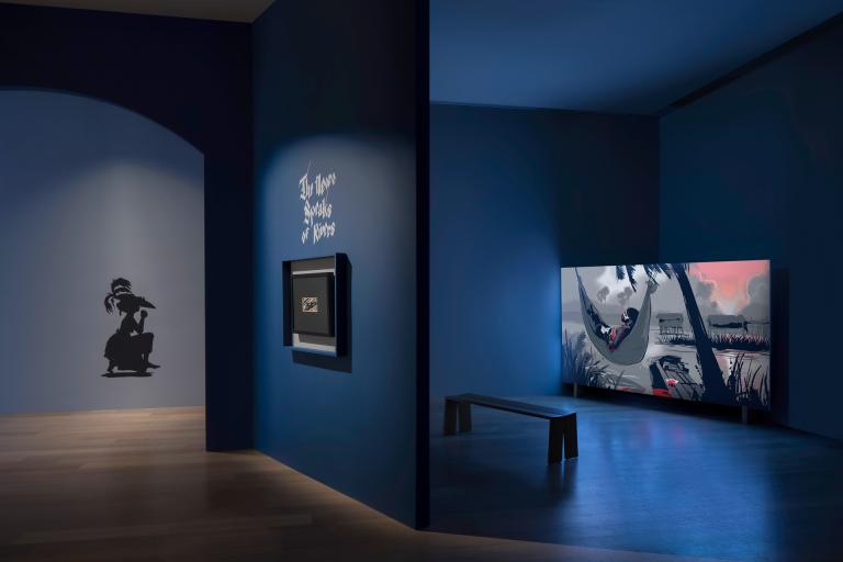 Installation photo of Aaron Douglas exhibition