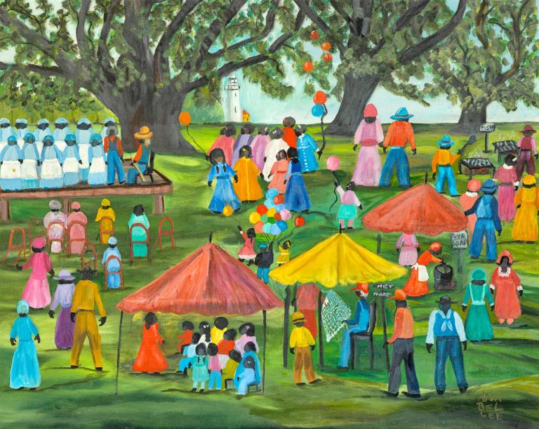 Ana Bel Lee Washington, "Sea Island Festival," 1989, 24 x 30 in. Collection of Jonèe and Tina McElroy Ansa, St. Simons Island, Ga. signature image for Ana Bel Lee Washington exhibition