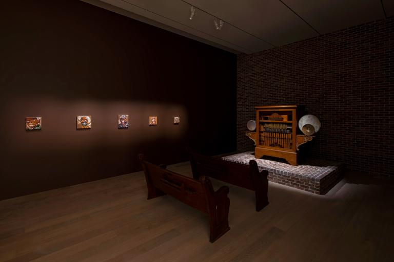 installation view of Chase Hall exhibition