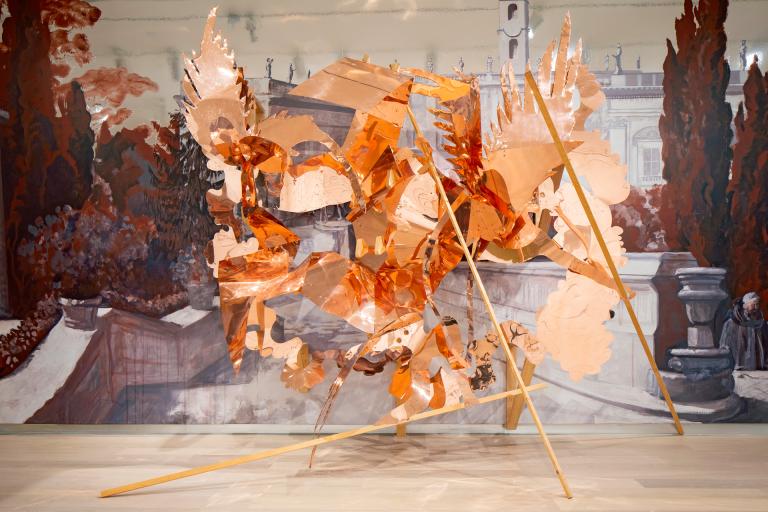 Installation image of Rachel Feinstein exhibition