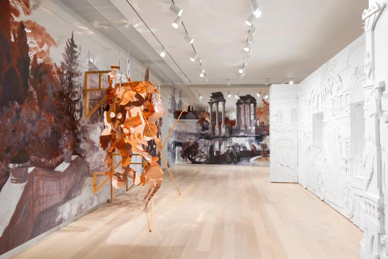Installation image of Rachel Feinstein exhibition