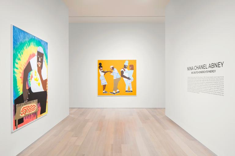 installation view of Nina Chanel Abney exhibition