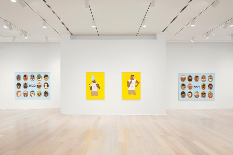 installation view of Nina Chanel Abney exhibition