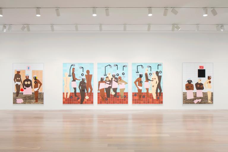 installation view of Nina Chanel Abney exhibition