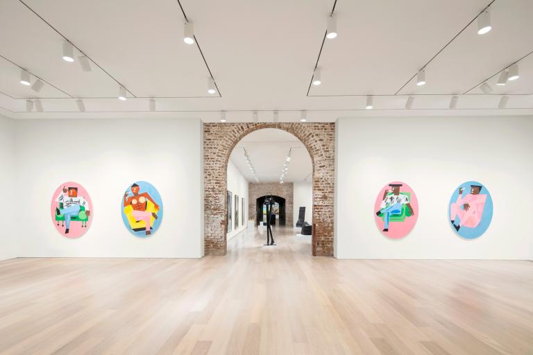 installation view of Nina Chanel Abney exhibition